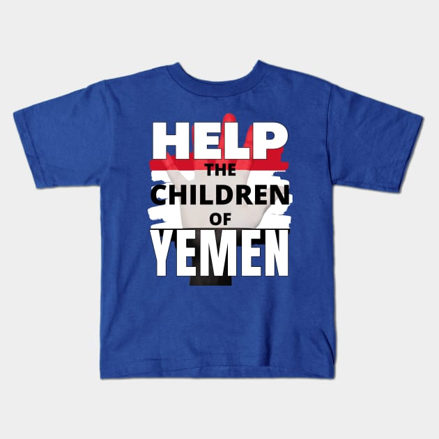 Help the children of Yemen - Red white and black flag colors Kids T-Shirt by Try It